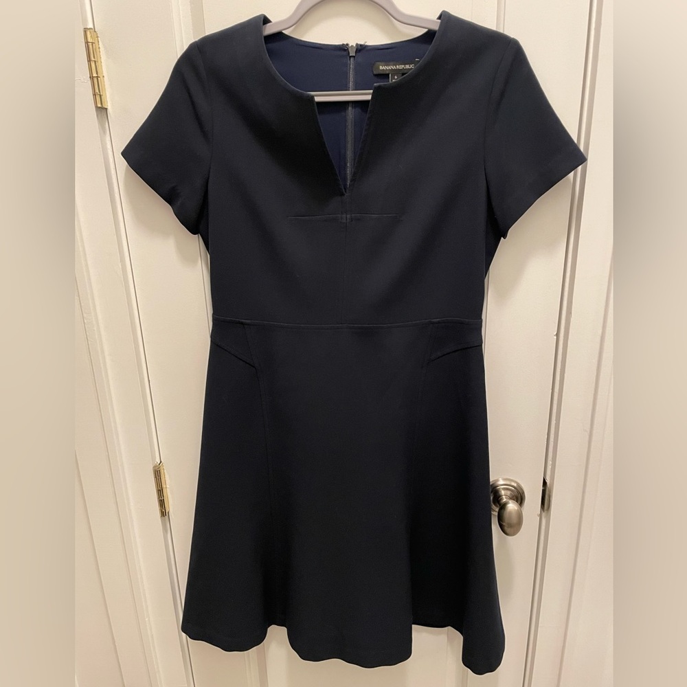 Banana Republic V Neck Navy Dress